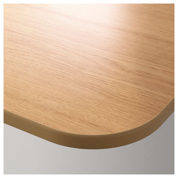 Столешница с вырезом, левая БЕКАНТ, дубовый шпон (160x110 см) - схема-чертеж с размерами