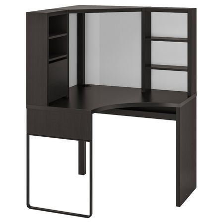 Рабочее место, угловое, черно-коричневый 100x142 см IKEA MICKE МИККЕ 403.739.17