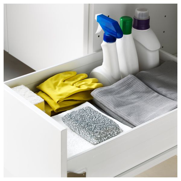 Высокий шкаф с отделением для аксессуаров, для уборки МЕТОД / ФОРВАРА, белый, Рингульт серый - схема-чертеж с размерами