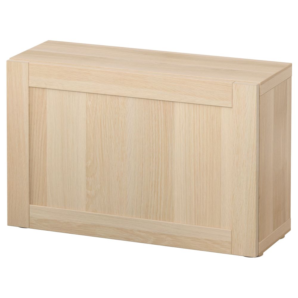 Стеллаж с дверью БЕСТО, Ханвикен под беленый дуб (60x20x38 см) - схема-чертеж с размерами