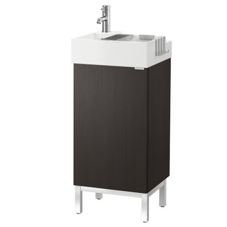 Шкаф под раковину с 1 дверцей ЛИЛЛОНГЕН, черно-коричневый (40x41x92 см)
