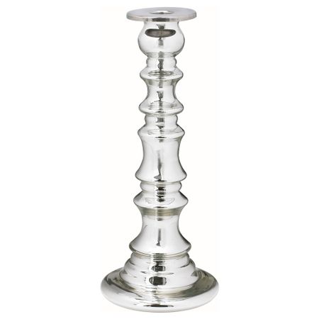 Подсвечник ШИММЕР, стекло, серебристый (28 см)