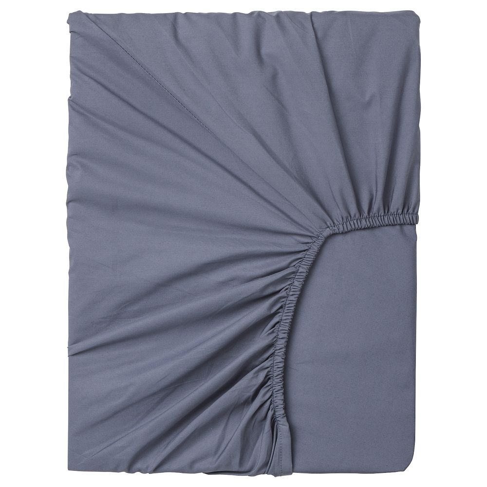 Натяжная простыня для тонкого матраса, сине-серый 180x200 см IKEA SÖMNTUTA СЁМНТУТА 704.126.58 - фото 1