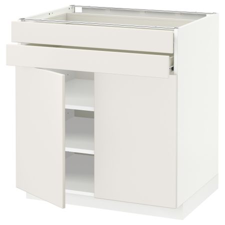 Напольный шкаф, 2 дверцы, 2 ящика МЕТОД / ФОРВАРА, белый, Веддинге белый (80x60 см)