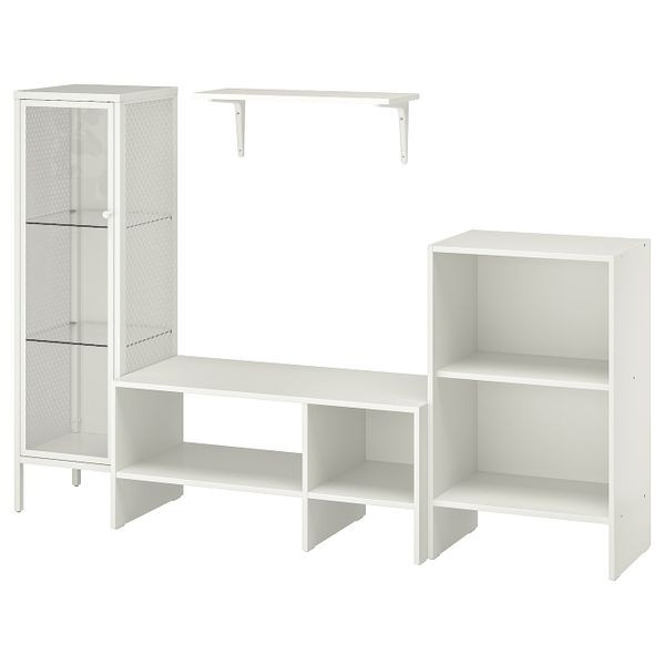 Шкаф для ТВ, комбинация, белый металлический 174x35x116 см IKEA BAGGEBO БАГГЕБО 894.438.10 - фото 1
