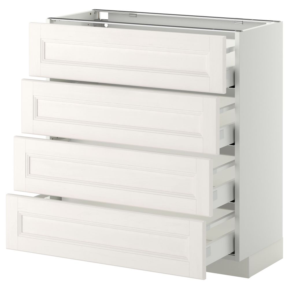 Напольный шкаф 4 фронтальных панели, 4 ящика МЕТОД / МАКСИМЕРА, белый, Лаксарби белый - схема-чертеж с размерами