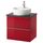 Шкаф п-раковину/столешн45/раковина  , глянцевый красный, черный