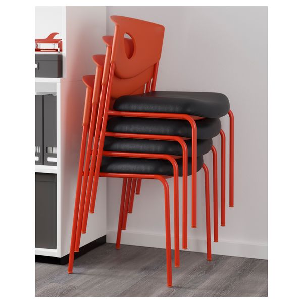 Конференц-стул СТОЛЬЯН, оранжевый, черный - фото 3