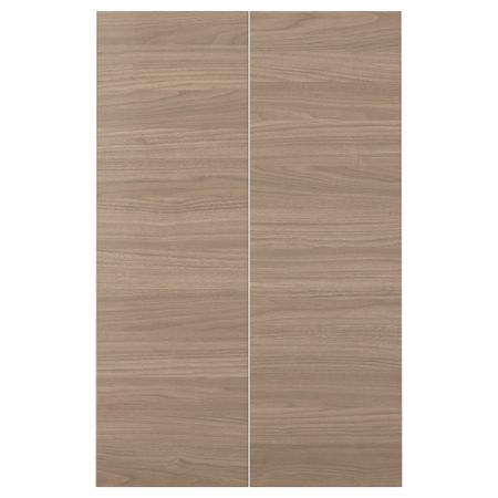Дверца для напольного углового шкафа, 2 штуки БРОКХУЛЬТ, под грецкий орех светло-серый (25x80 см)