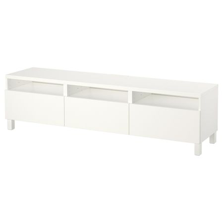 Тумба для ТВ с ящиками, Лаппвикен белый, 180x40x48 см IKEA БЕСТО 992.524.14