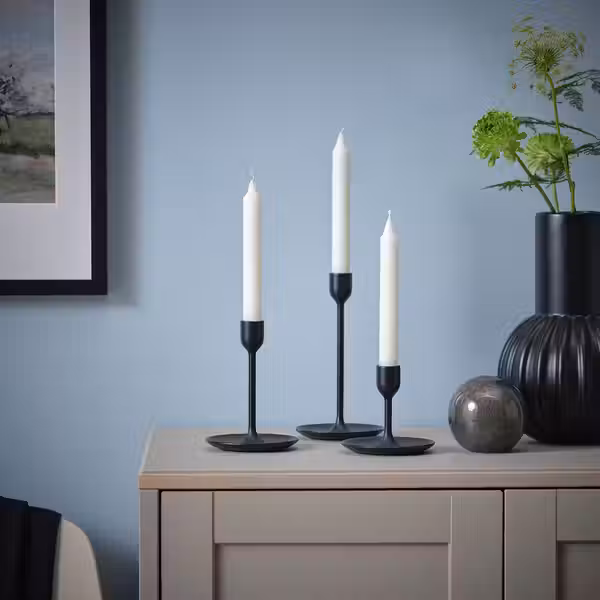 JUBLA Неароматическая свеча неоплывающая - белый 19 см 6 ч - схема-чертеж с размерами