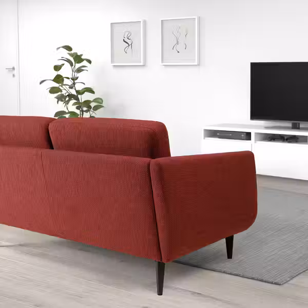 SMEDSTORP 2-местный диван - Lejde красный/коричневый/чёрный - фото 4