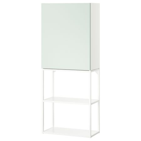 Комбинация для хранения, белый, бледный серо-зеленый, 60x32x150 см IKEA BEGIVENHET БЕГИВЕНХЕТ 195.479.48