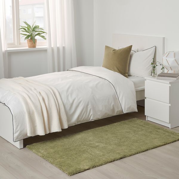 Ковер, короткий ворс, светлый оливково-зеленый 80x150 см IKEA STOENSE СТОЭНСЕ 304.821.39 - фото 3