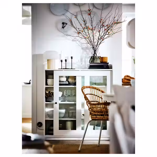 HAUGA Шкаф-витрина - белый 105x116 см - фото 3