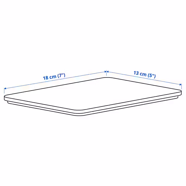 KUGGIS Крышка - бамбук 13x18 см - схема-чертеж с размерами