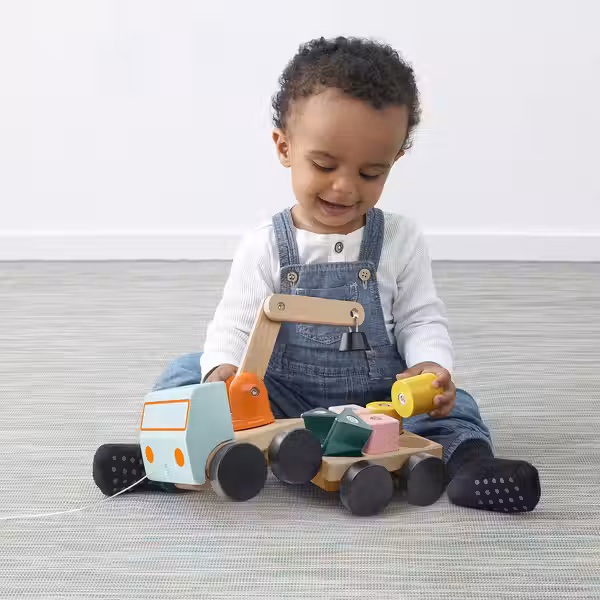 UPPSTÅ Подъёмный кран с кубиками - разноцветный/бук - фото 3