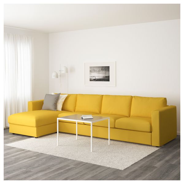 4-местный диван ВИМЛЕ, с козеткой, Оррста золостисто-желтый - фото 2