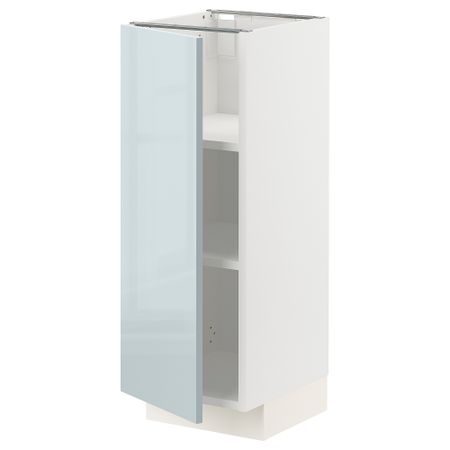 Напольный шкаф с полками, 30x37 см, белый, Kallarp серо-синий светлый IKEA METOD МЕТОД 594.796.88