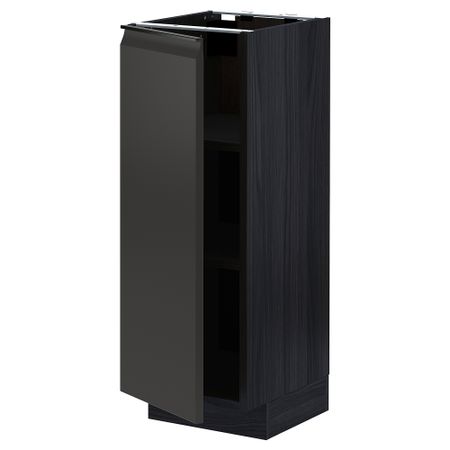 Напольный шкаф с полками, черный, Upplöv матовый антрацит, 30x37 см IKEA METOD МЕТОД 194.955.67