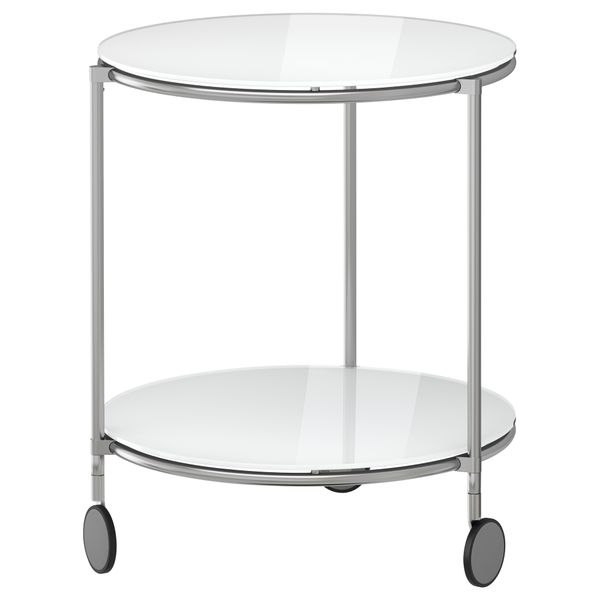 Придиванный столик СТРИНД, белый, никелированный (50 см) - фото 1