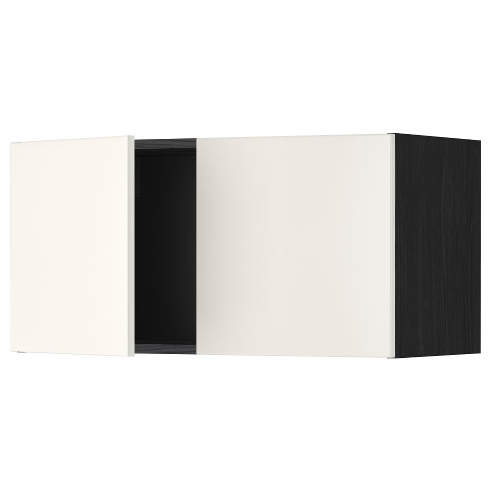 Навесной шкаф с 2 дверями МЕТОД, черный, Веддинге белый (80x40 см) - схема-чертеж с размерами