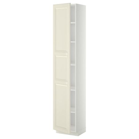 Высокий шкаф с полками, белый/Будбин белый с оттенком 40x37x200 см IKEA METOD МЕТОД 794.738.26