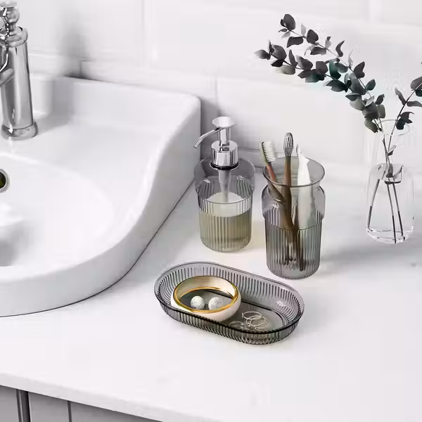 BROFJÄRDEN Набор для ванной,3 предмета - серый - фото 3
