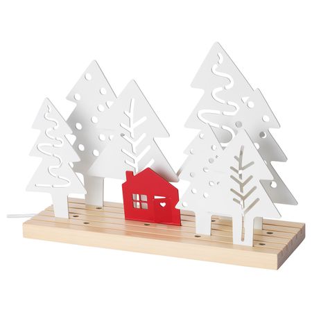 Светодиодное настольное украшение, лес белый, красный IKEA СТРОЛА 704.440.51