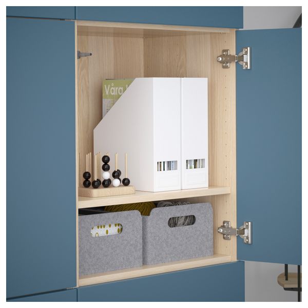 Комбинация для хранения с дверцами БЕСТО, под беленый дуб, Вальвикен темно-синий (120x40x192 см) - схема-чертеж с размерами