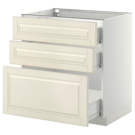 Напольный шкаф с 3 ящиками МЕТОД / ФОРВАРА, белый, Будбин белый с оттенком