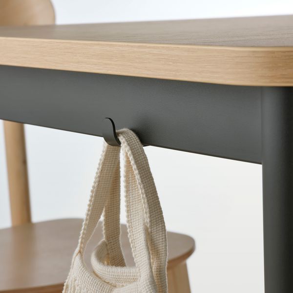 Стол, 130x70 см, дубовый шпон, беленый, антрацит IKEA TOMTOMMARYD ТОММАРЮД ТОММАРЮД 393.875.24 - фото 4