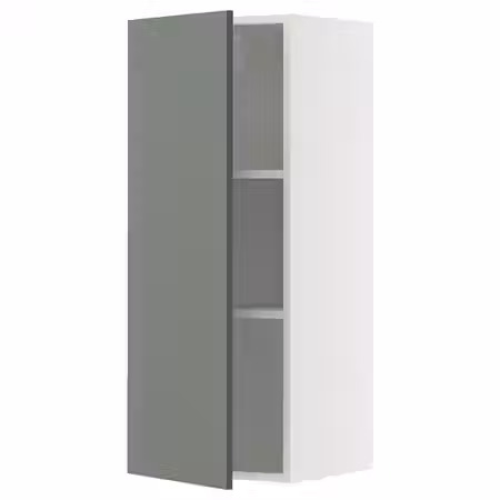 METOD Навесной шкаф с полками - белый/Nickebo матовый серо-зеленый 40x100 см