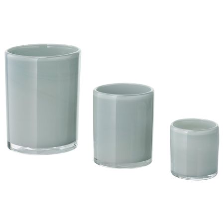 Набор подсвечников, 3 штуки БЛЭНДАНДЕ, серый