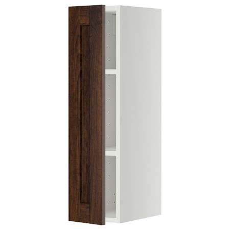 Шкаф навесной с полкой, белый/Эдсерум коричневый 20x80 см IKEA METOD МЕТОД 492.268.04