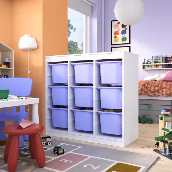 TROFAST Комбинация д/хранения+контейнеры - ширма/белый сиреневый 99x44x94 см - фото 2