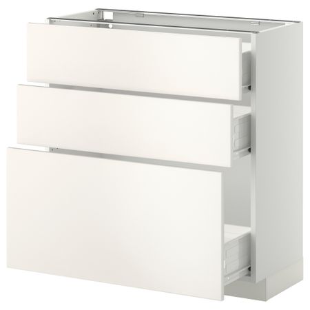 Напольный шкаф с 3 ящиками МЕТОД / ФОРВАРА, белый, Веддинге белый