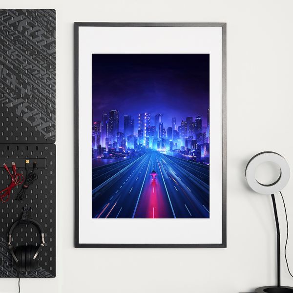 Постер, Киберпейзаж 50x70 см IKEA UPPSPEL УППСПЕЛЬ 405.077.90 - схема-чертеж с размерами