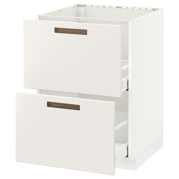 Напольный шкаф под мойку + 2 фронтальных панели, 2 ящика МЕТОД / МАКСИМЕРА, белый, Мэрста белый - схема-чертеж с размерами