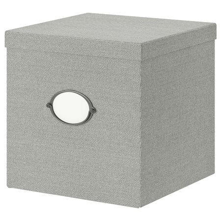 Коробка с крышкой, серый, 30x30x30 см IKEA КВАРНВИК 104.128.83