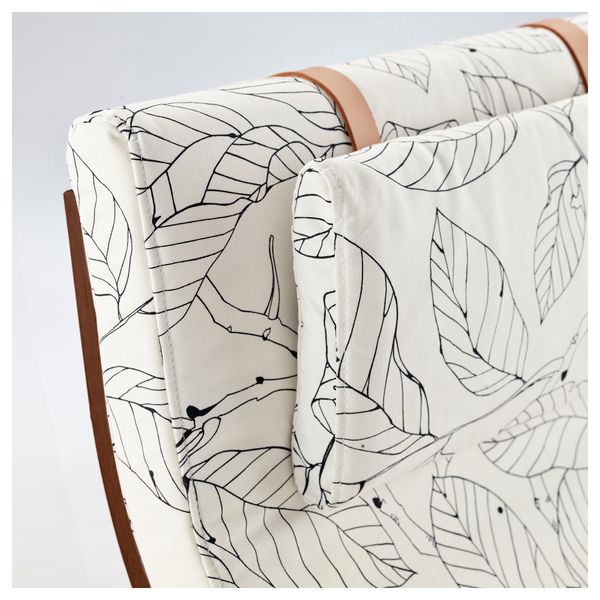 Кресло-качалка ПОЭНГ, классический коричневый, Висланда черный/белый - фото 3