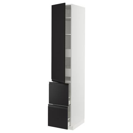 Высокий шкаф + полки, 4ящик, дверцы, 2фасада IKEA METOD МЕТОД, MAXIMERA МАКСИМЕРА 994.928.19