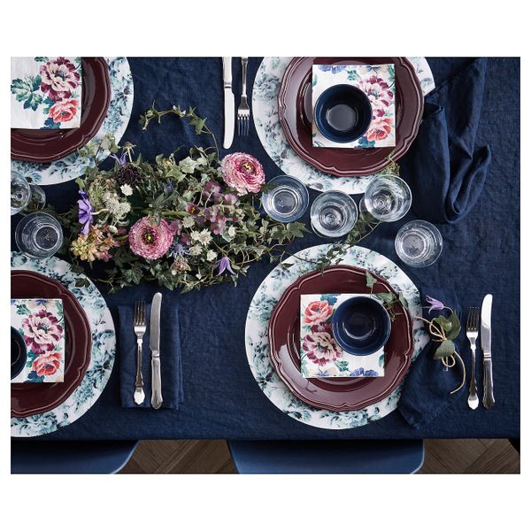 Салфетка бумажная, разноцветный/цветок 33x33 см IKEA SMAKSINNE СМАКСИННЕ 204.788.16 - схема-чертеж с размерами