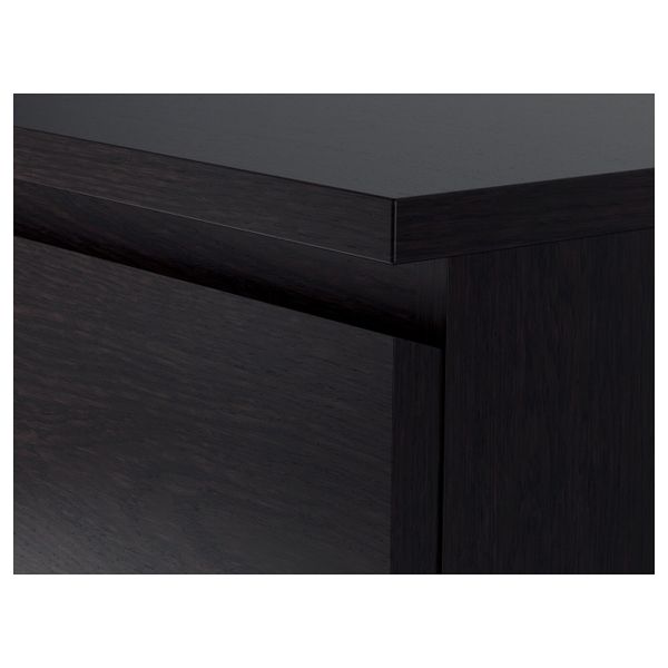 Комод с 6 ящиками, черно-коричневый, зеркальное стекло 40x123 см IKEA МАЛЬМ 603.685.90 - фото 4