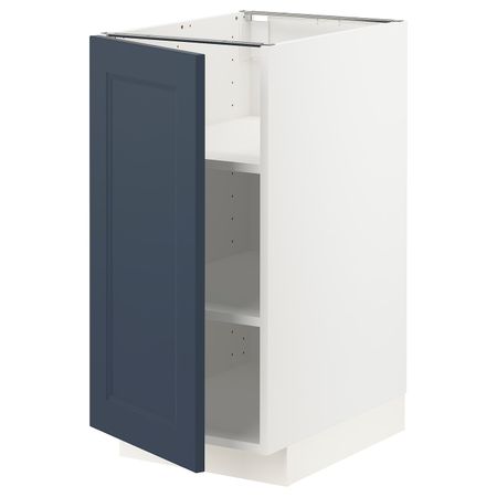 Напольный шкаф с полками, белый Акстад/матовая поверхность синий 40x60 см IKEA METOD МЕТОД 794.473.71