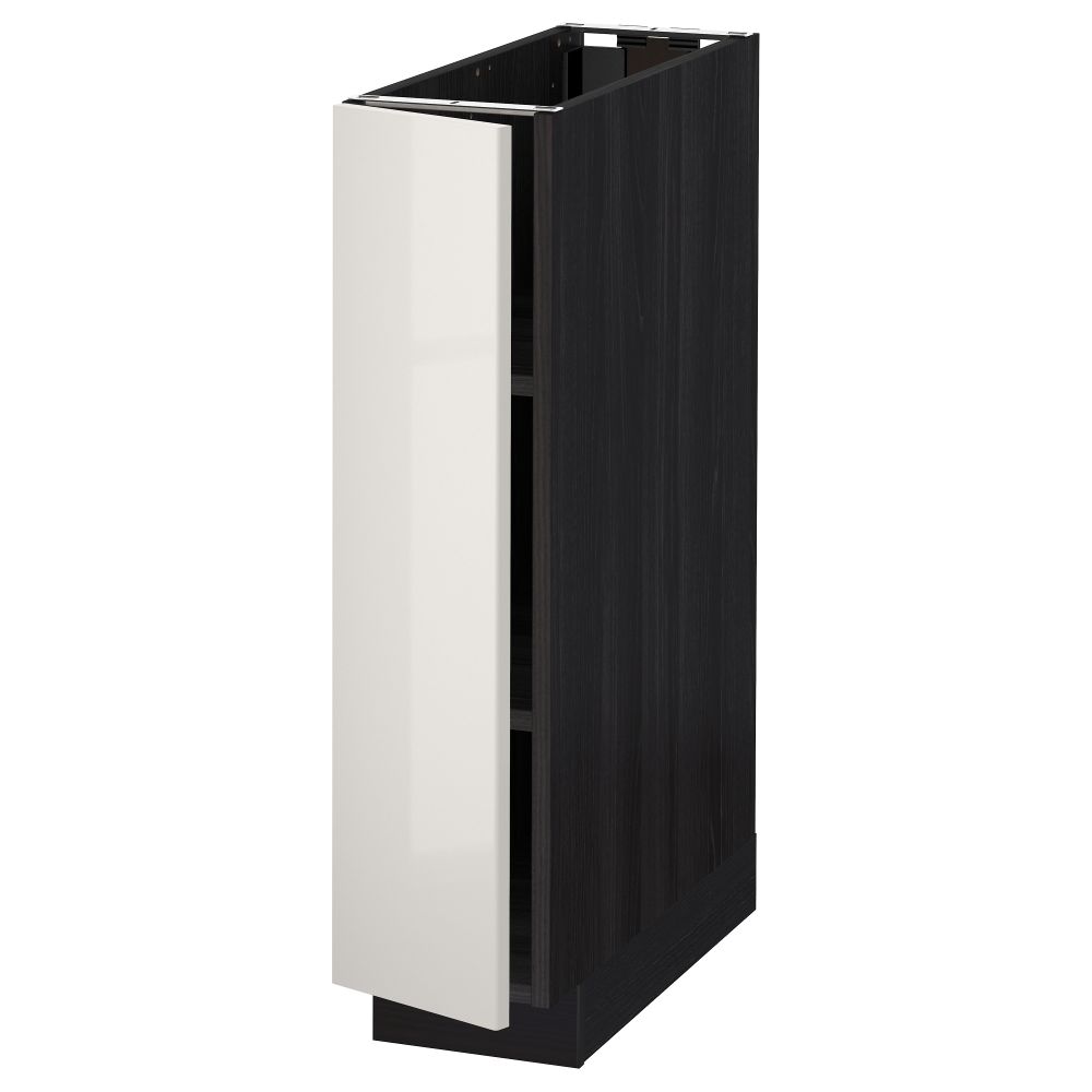 Напольный шкаф с полками МЕТОД, черный, Рингульт светло-серый (20x60 см) - схема-чертеж с размерами