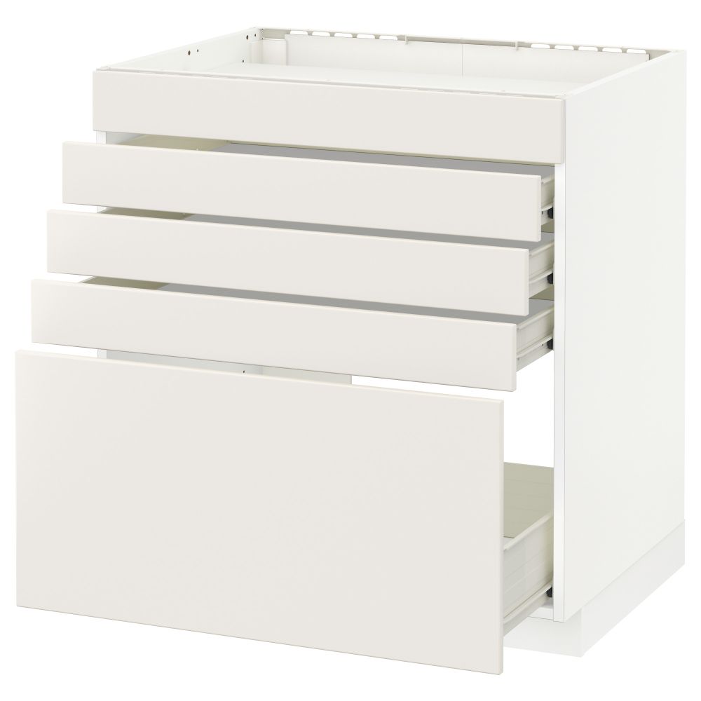 Напольный шкаф для варочной панели, 5 фасадов, 4 ящиков МЕТОД / ФОРВАРА, белый, Веддинге белый - схема-чертеж с размерами