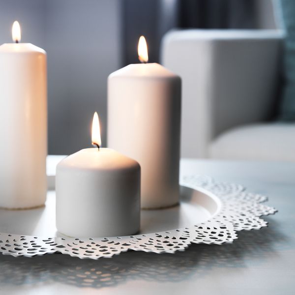 Тарелка для свечи, 37 см, белый IKEA SKURA КЮРАR СКУРАР 802.399.79 - схема-чертеж с размерами