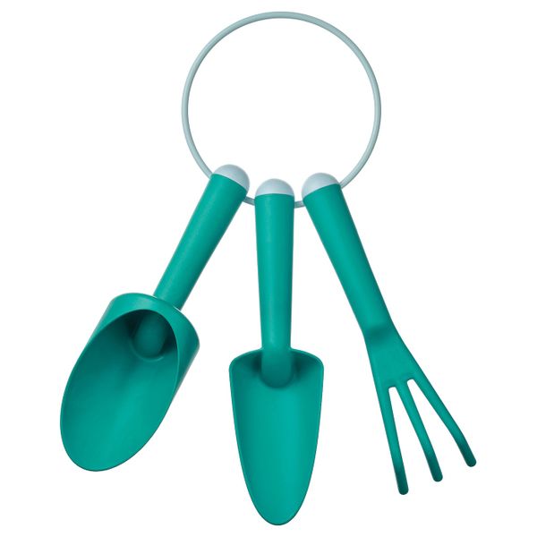 Набор садовых инструментов, 3 предм, для дома, улицы/бирюзовый IKEA GRÄSMARÖ ГРЭСМАРО 204.525.38 - фото 1