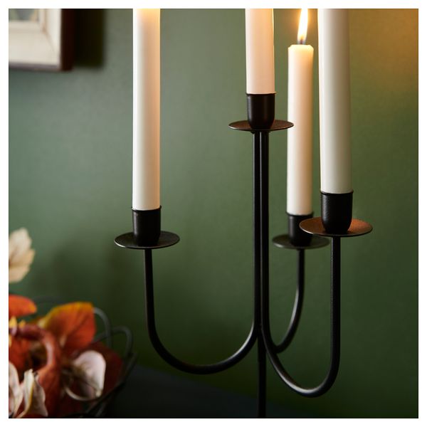 Канделябр, черный, 37 см IKEA HÖSTAGILLE 605.757.83 - схема-чертеж с размерами